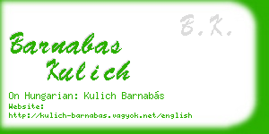 barnabas kulich business card